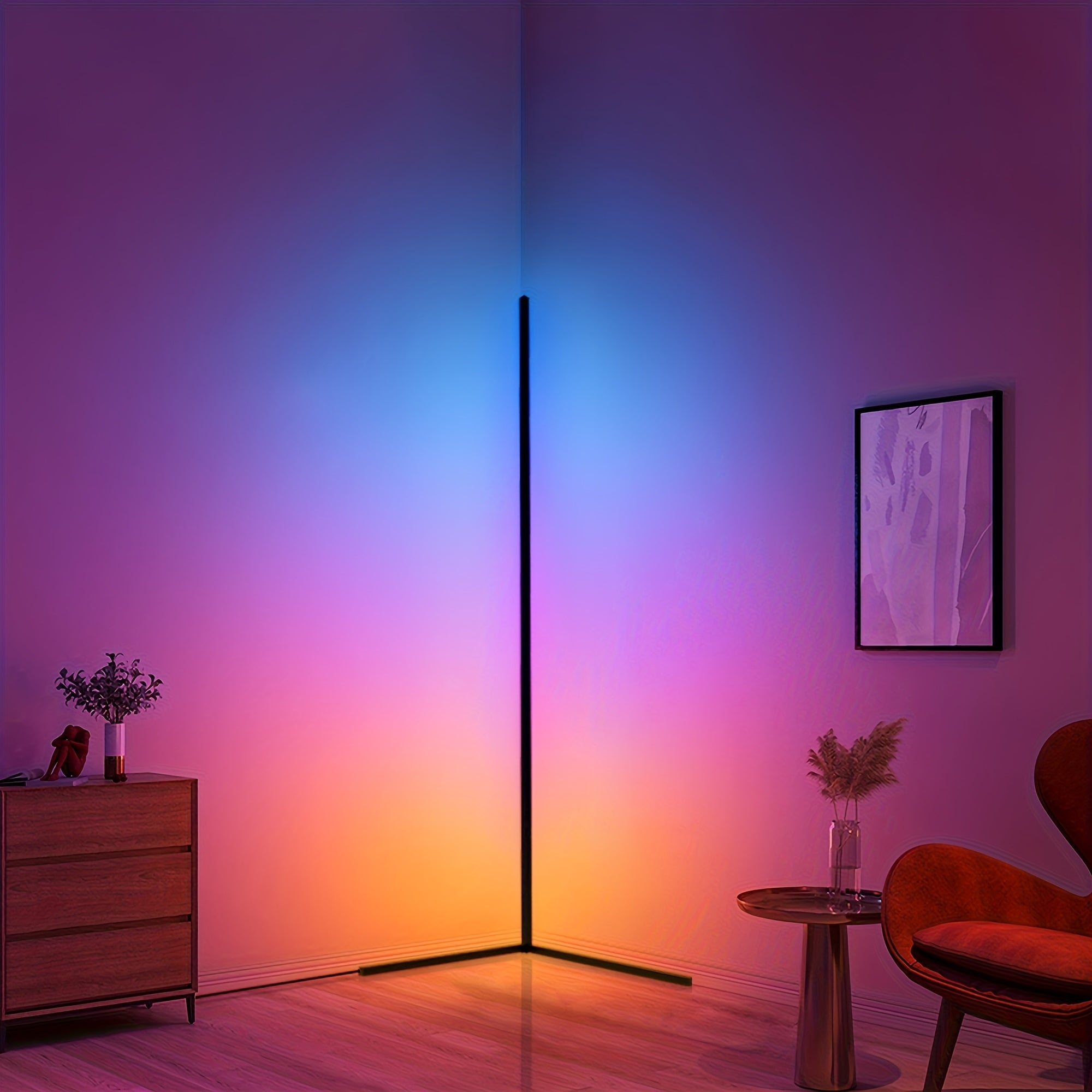 Heavy-Duty 1/2pcs Decorative Home Lighting – warm functional room lighting, 1 2pcs RGBCW LED Corner Floor Lamp Minimalist Dimmable Mood Lamp 57 1 Inch, designed for American homes, daily convenience and practical gifting