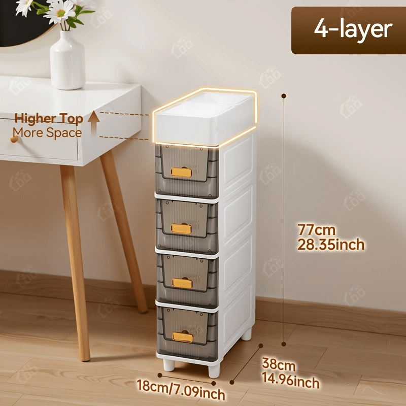 Area Rug – Deluxe Slim Storage Cabinet with Drawers - Durable Waterproof PP Material