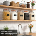 Compact 2 Pack Airtight Storage Jar Set – clear reusable pantry storage, 2 Pack 1 1 Gallon Square Super Wide Mouth Airtight Glass Storage Jars With, designed for American homes, daily convenience and practical gifting