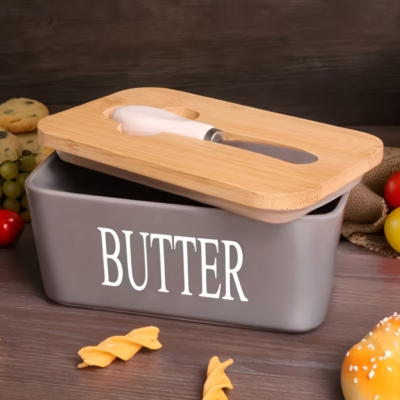 Kitchen Tools – covered refrigerator storage, 1pc Luxury Large Butter Dish with Lid - Ceramic Coun