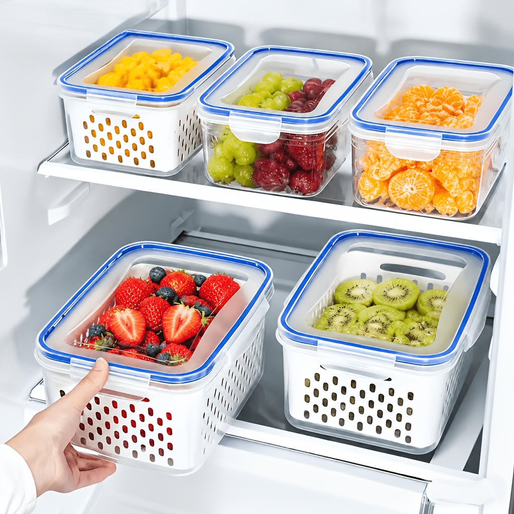 Smart 18/9/6/4pcs Refrigerator Storage Organizer – easy-access fridge organization, 18 9 6 4pcs Set Large Capacity Fruit Storage Containers with Removable Drain Colander, designed for American homes, daily convenience and practical gifting