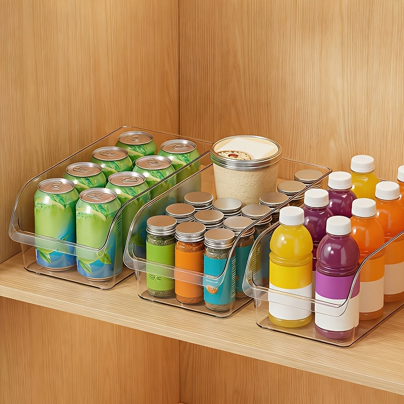 Storage Bins – easy-access fridge organization, Set of 3 6 Clear Storage Bins Including Large And