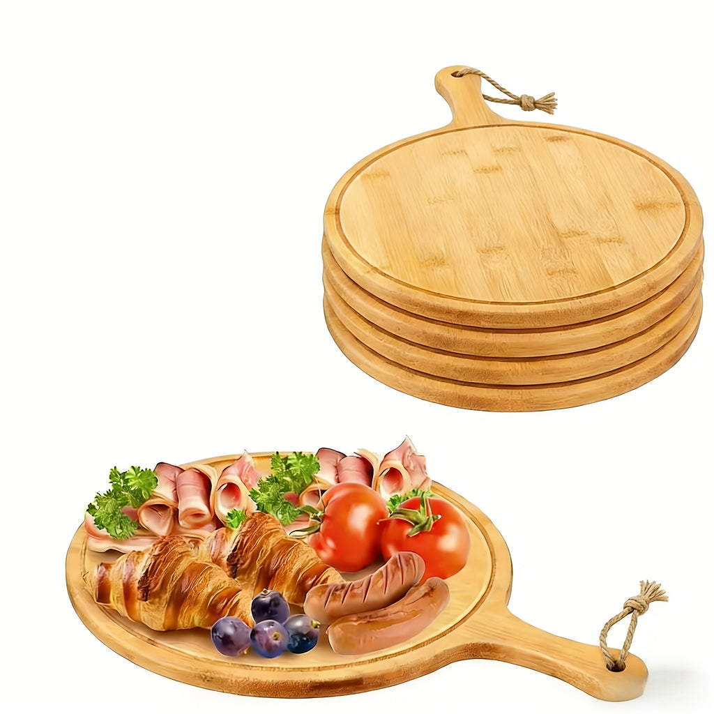 Easy-Access 10/5pcs Kitchen Cutting Board – durable food prep and serving, 10 5pcs Round Wooden Cutting Boards with Handles Wooden Serving Boards Kitchen Chopping Boards, designed for American homes, daily convenience and practical gifting