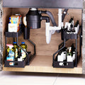 2pcs Under Sink Organizer with Sliding Shelves - Durable Pull-Out Cabinet Organizer for Bathroom & Kitchen, Space-Saving Storage Solution, Sleek Design