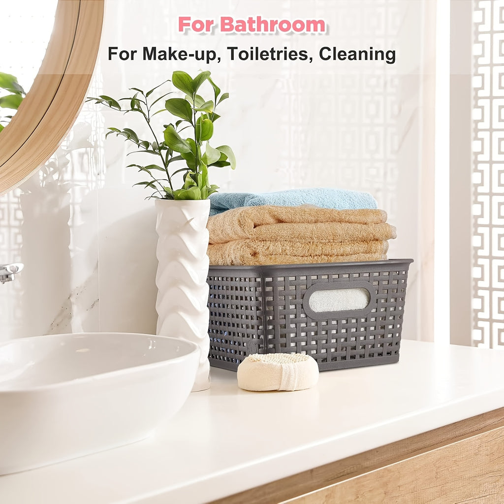 Storage Bins – 6/10 Pack Plastic Storage Baskets with Lids, Storage Boxes for Organization, Stack