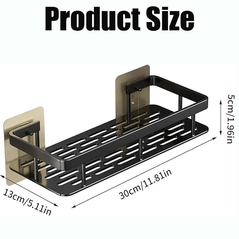 1/2/3pcs Metal Punch-free Bathroom Rack, Thickened, Easy to Install, Multi-piece Bathroom Rack, Punch-free Wall-mounted Storage Rack, Large-capacity Wall-mounted Black And Silvery Multi-function Storage Rack Suitable for Toilets And Bathrooms