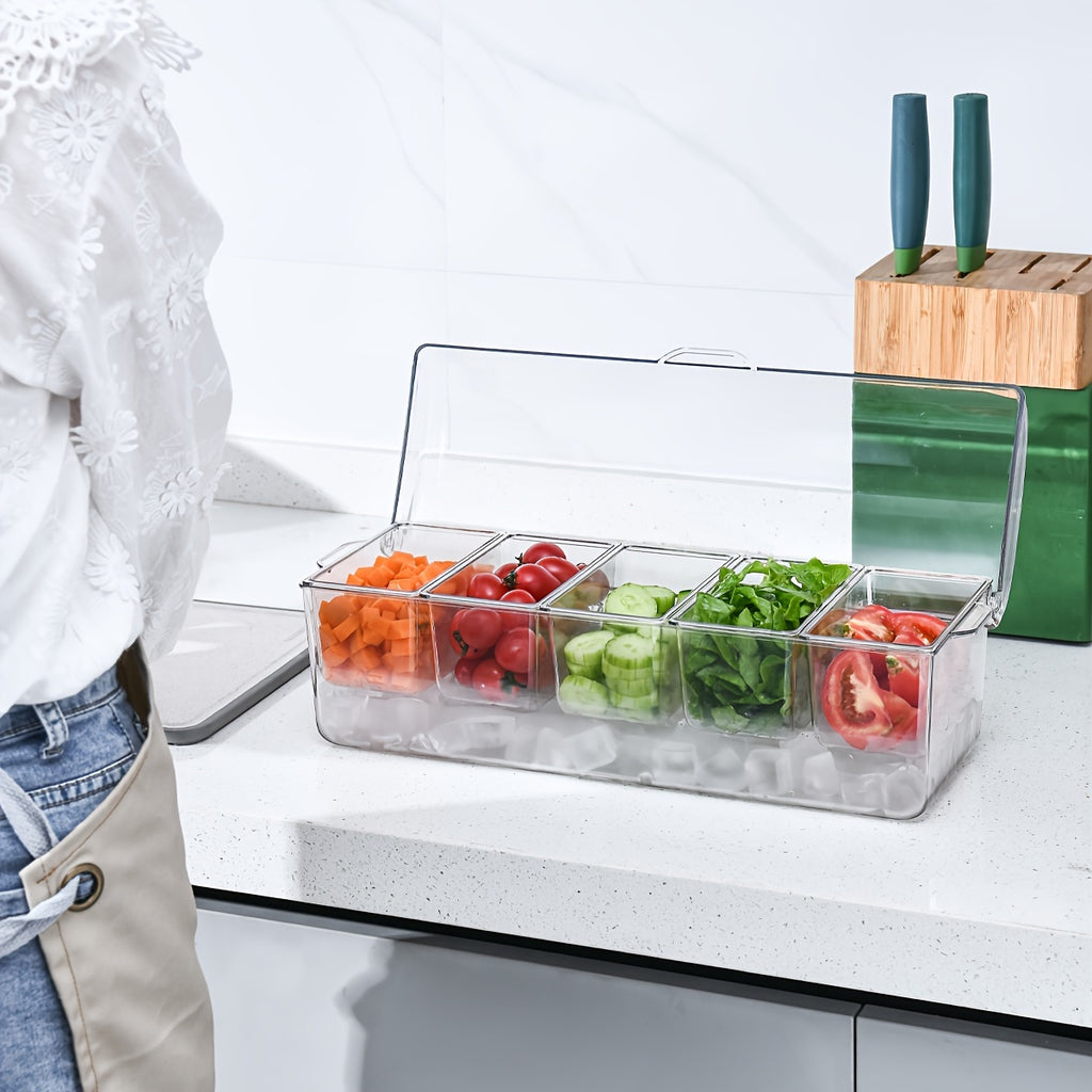 Space-Saving 1pc Glass Spice Jar Set – clear reusable pantry storage, Spice Jar Refrigerator 1pc Spice Jar Refrigerator Fruit Transparent Tray Refrigerated Seasoning Box with, designed for American homes, daily convenience and practical gifting