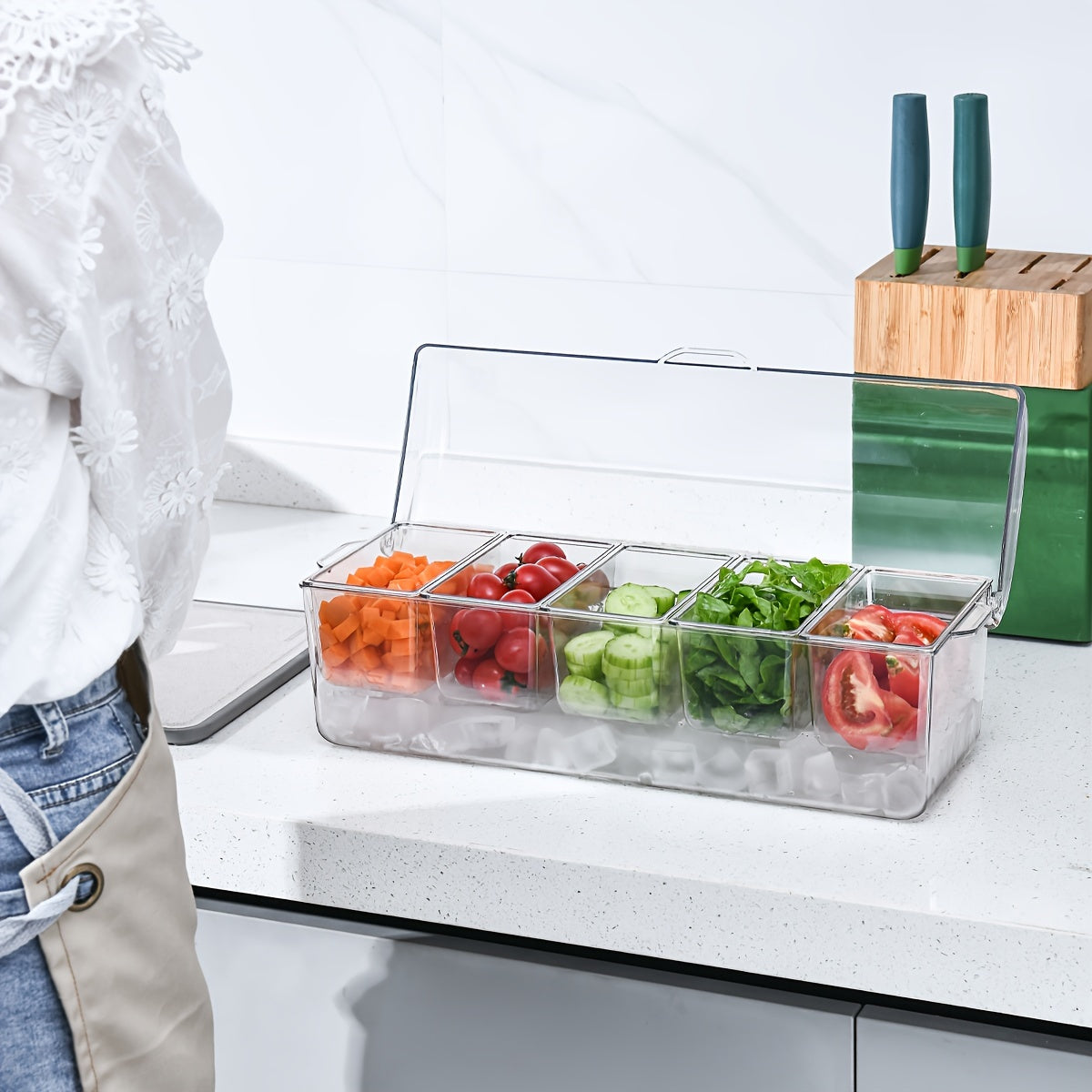 Space-Saving 1pc Glass Spice Jar Set – clear reusable pantry storage, Spice Jar Refrigerator 1pc Spice Jar Refrigerator Fruit Transparent Tray Refrigerated Seasoning Box with, designed for American homes, daily convenience and practical gifting
