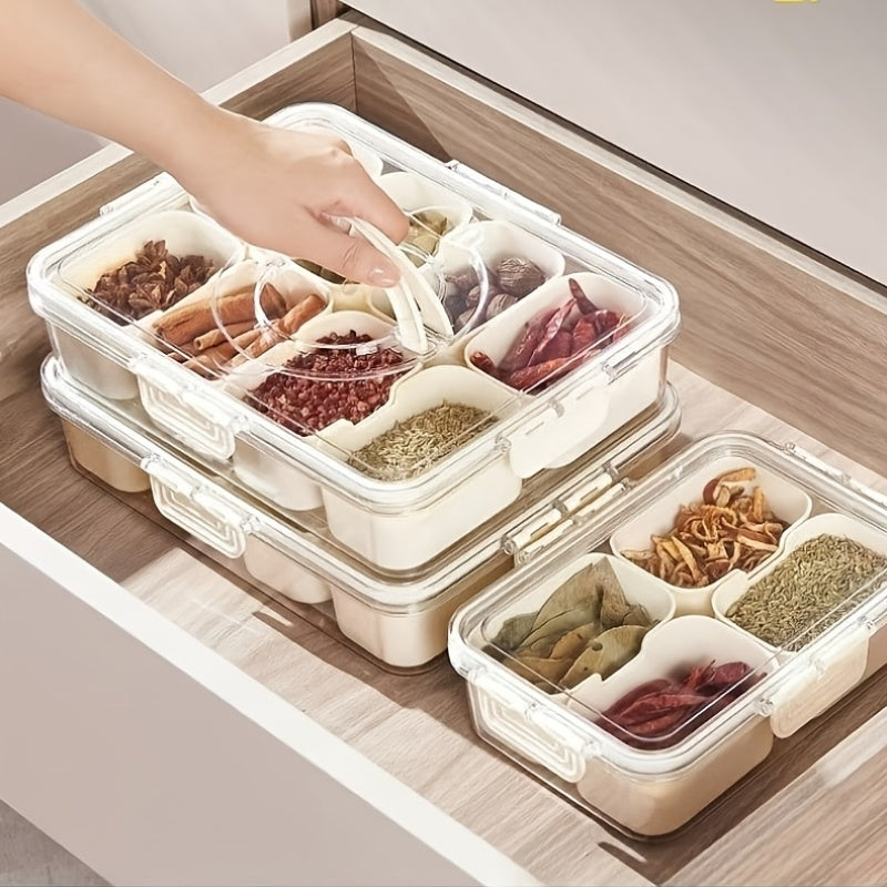 Modern Airtight Food Storage Containers – leak-resistant reusable meal prep, 8-Compartment Snack Box With Lid Locking Clips - Clear Plastic Food Storage Container With, designed for American homes, daily convenience and practical gifting