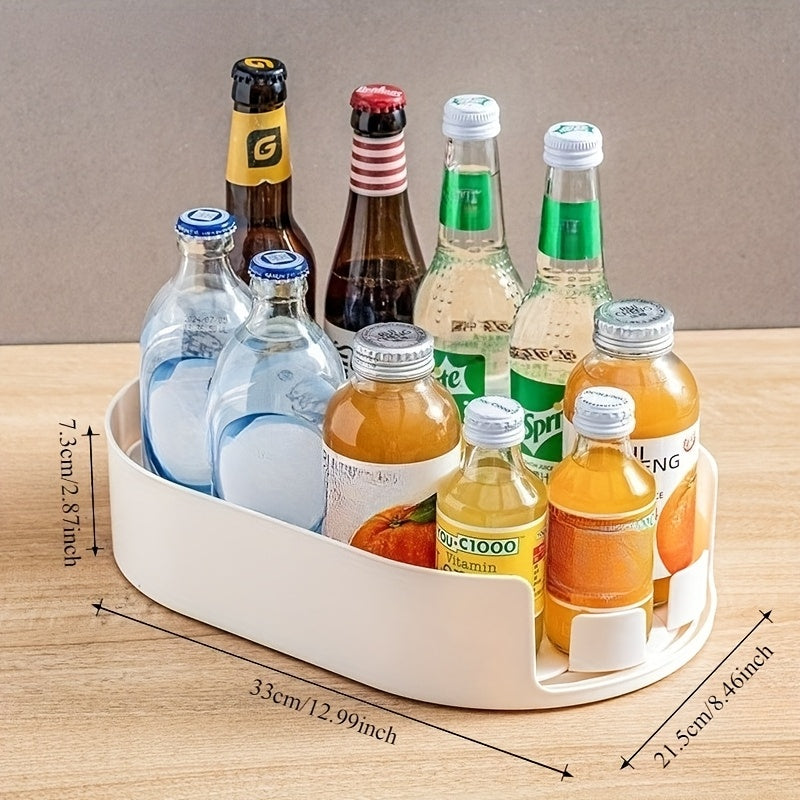 Rotatable Detachable Storage Tray - Clear Plastic Multi-Compartment Organizer for Kitchen Cabinets, Refrigerator And Countertops | Space-Saving Rotating Shelves, Durable And Easy-Clean Design, Kitchen Organizers And Storage, Cabinet Organization
