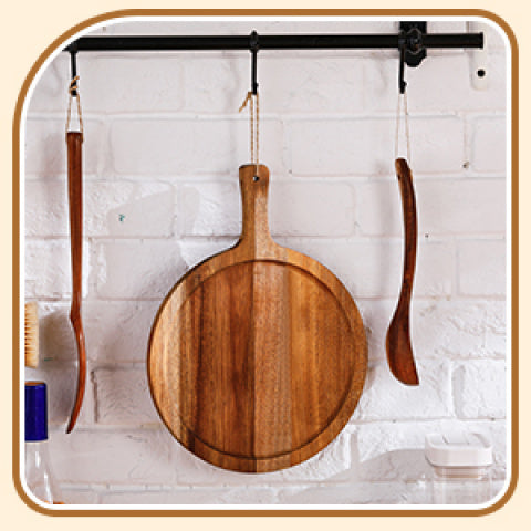 Easy-Access 10/5pcs Kitchen Cutting Board – durable food prep and serving, 10 5pcs Round Wooden Cutting Boards with Handles Wooden Serving Boards Kitchen Chopping Boards, designed for American homes, daily convenience and practical gifting