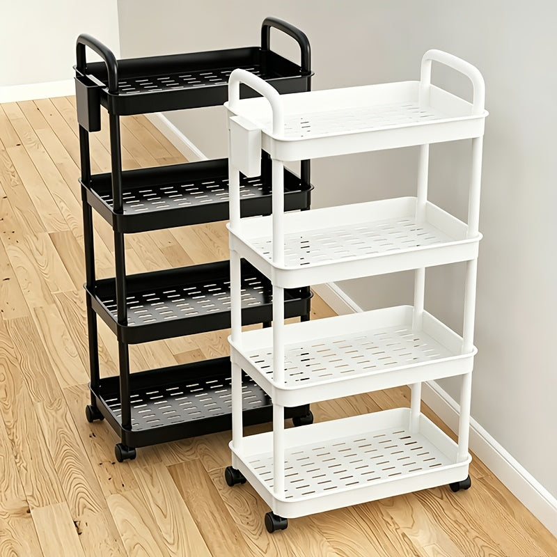 Modern Adjustable Home Storage Rack – durable multi-purpose storage, 3 4 5-Tier Plastic Rolling Utility Cart with Handle Multi-Functional Storage Trolley for Office, designed for American homes, daily convenience and practical gifting