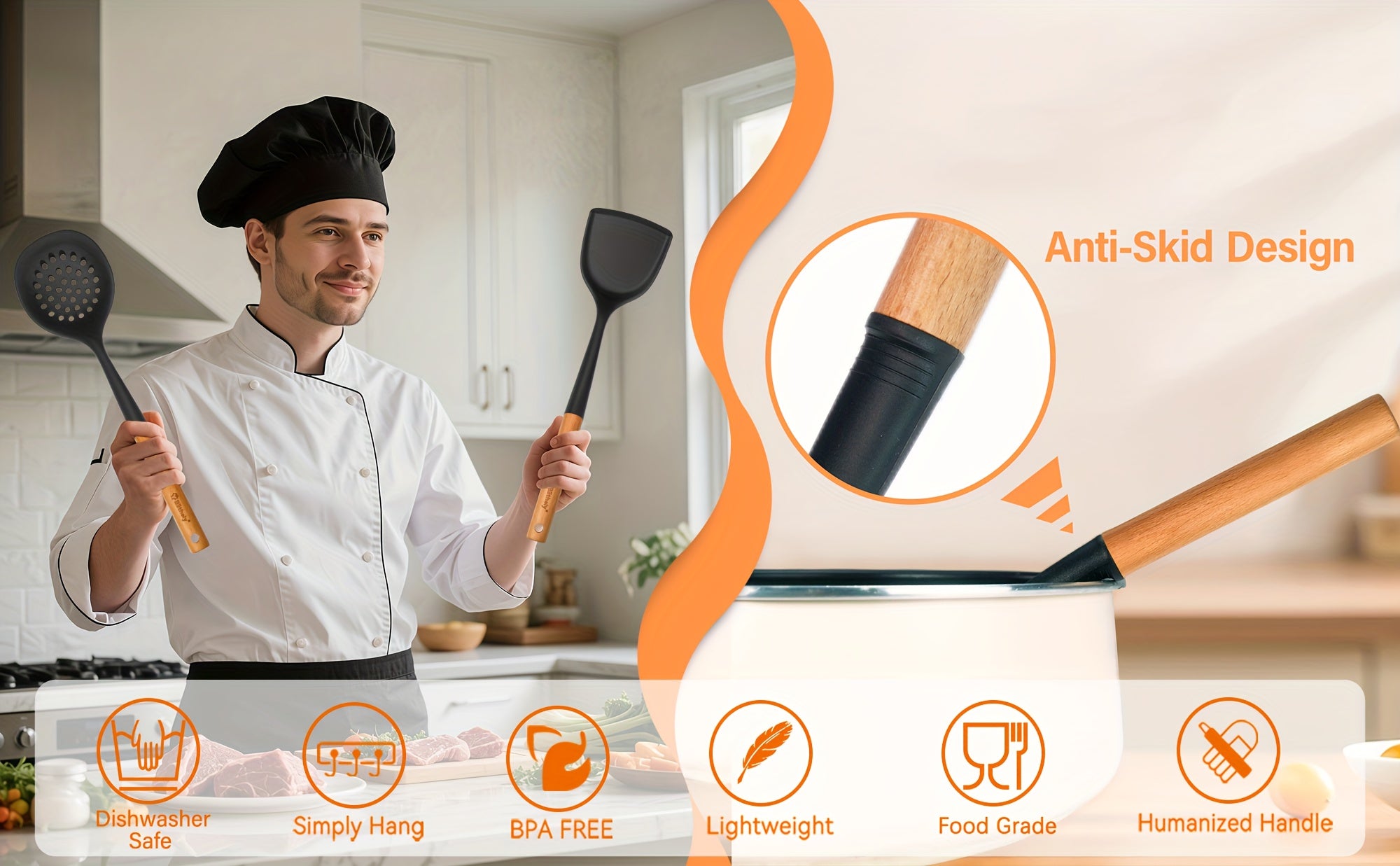 Kitchen Essential – 25pcs Set of Silicone Cooking Tools, Featuring Nonstick Utensils with Wooden Handles, Heat-Resistant Spatulas for Culinary Use, And Silicone Kitchen Gadgets Including Spo