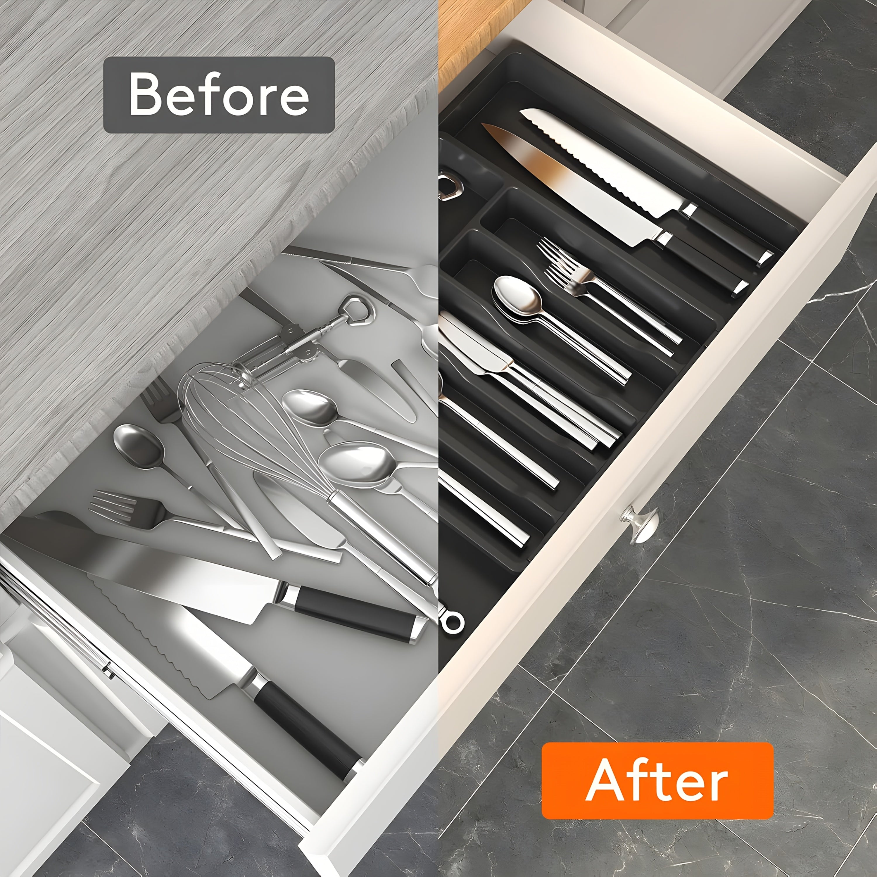Versatile Stackable Home Storage Bins – portable space-saving storage, Silverware Organizer Utensil Knife Storage Box Adjustable Storage Box Cutlery Storage Box Kitchen Organizers, designed for American homes, daily convenience and practical gifting