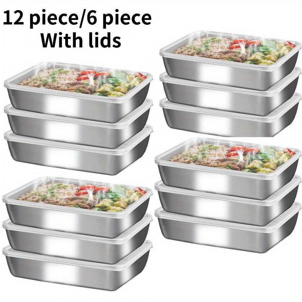 Smart 3/6/12pcs Refrigerator Storage Organizer – easy-access fridge organization, 3 6 12pcs-Durable Stainless Steel Food Storage Container Set-Leak-Proof Stackable Space-Saving Fridge Freezer Microwave, designed for American homes, daily convenience