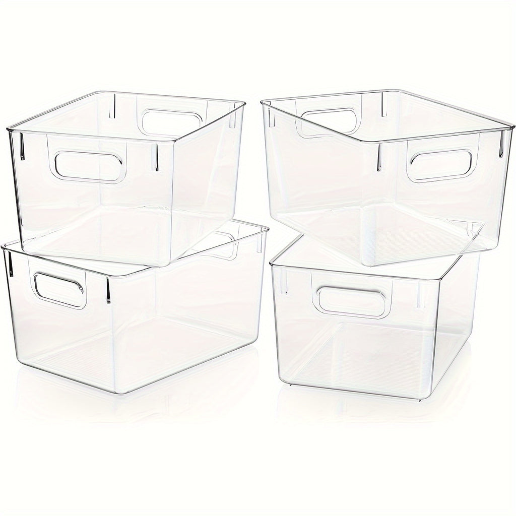 Heavy-Duty 4pcs Refrigerator Storage Organizer – easy-access fridge organization, 4pcs Clear Plastic Storage Bins - Pantry Organizers and Storage Containers Fridge Organizer Bins, designed for American homes, daily convenience and practical gifting