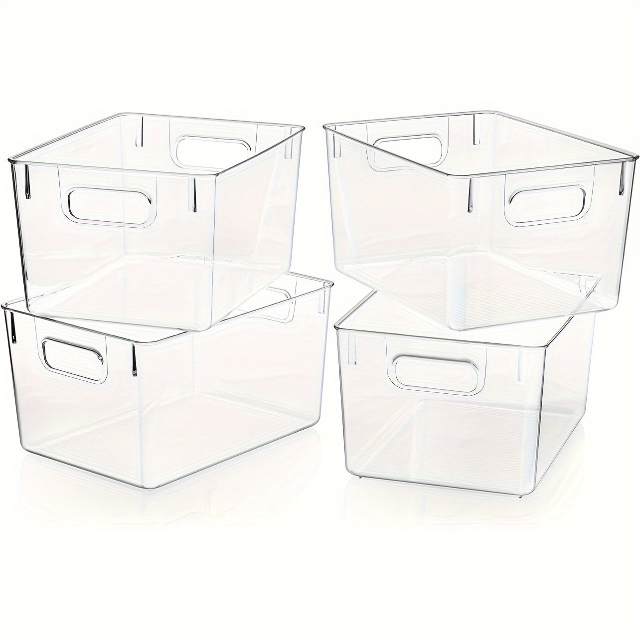 Heavy-Duty 4pcs Refrigerator Storage Organizer – easy-access fridge organization, 4pcs Clear Plastic Storage Bins - Pantry Organizers and Storage Containers Fridge Organizer Bins, designed for American homes, daily convenience and practical gifting
