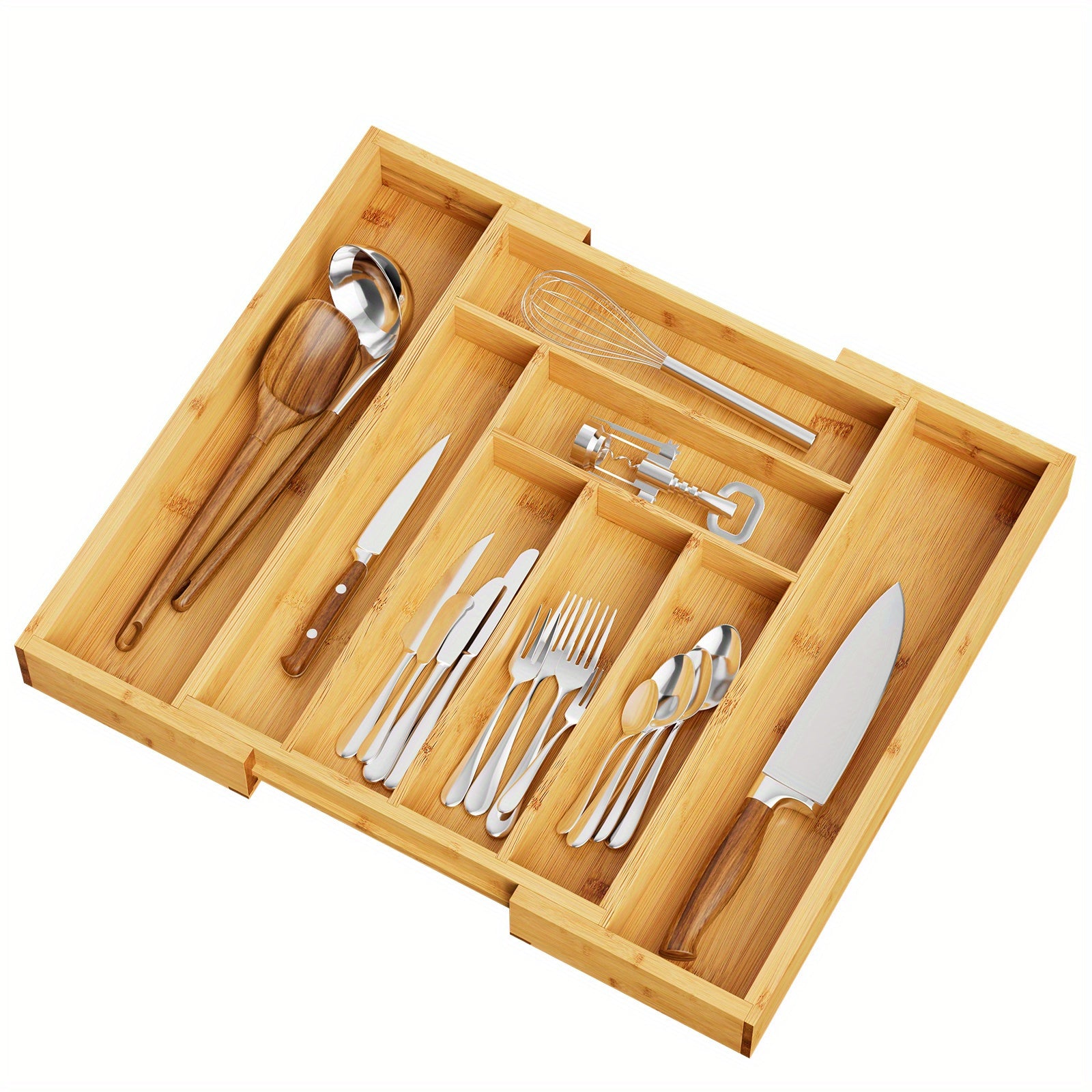Smart Stackable Storage Drawer – smooth-access cabinet organization, Versatile Bamboo Expandable Drawer Organizer for Cutlery Adjustable Tray Wooden Drawer Dividers for Organizing, designed for American homes, daily convenience and practical gifting