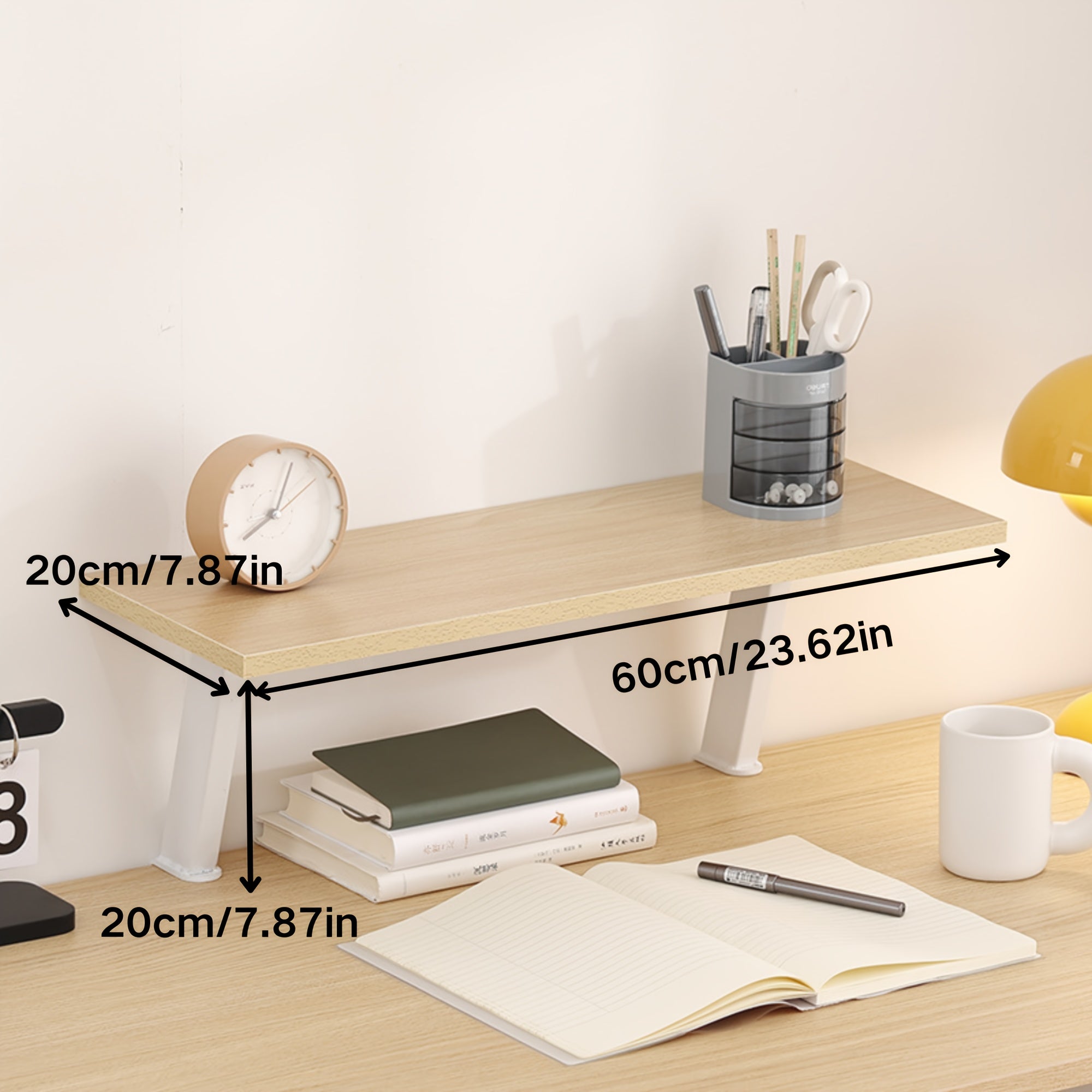 Compact 1pc Adjustable Home Storage Rack – durable multi-purpose storage, 1pc White Wooden Floating Desk Shelf - Rectangular No-Drill Countertop Organizer with Multiple Levels, designed for American homes, daily convenience and practical gifting