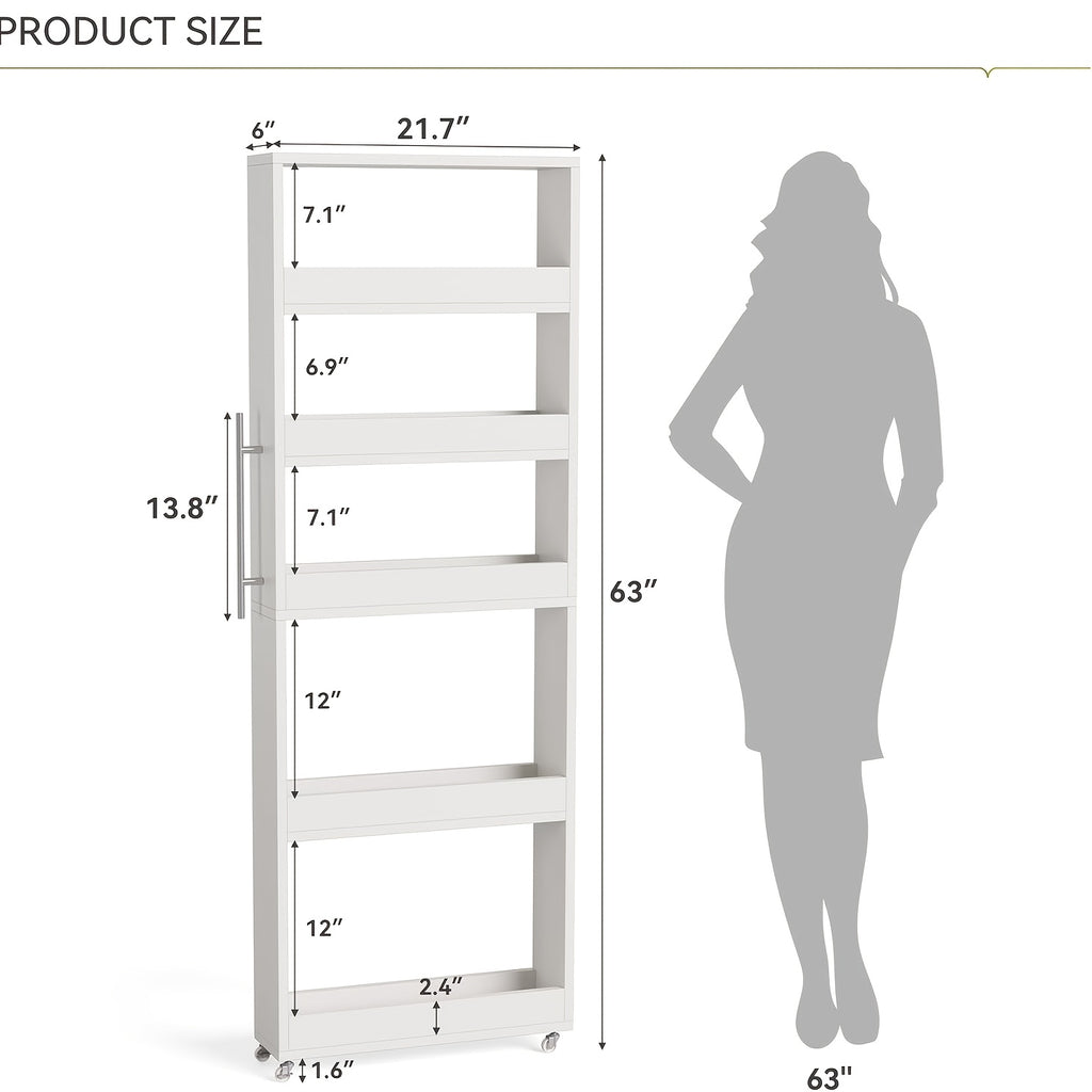 Easy-Access Adjustable Home Storage Rack – durable multi-purpose storage, Slim Storage Cart with 4-Tier Slide Out Shelves Rolling Narrow Utility Cart on Wheels, designed for American homes, daily convenience and practical gifting