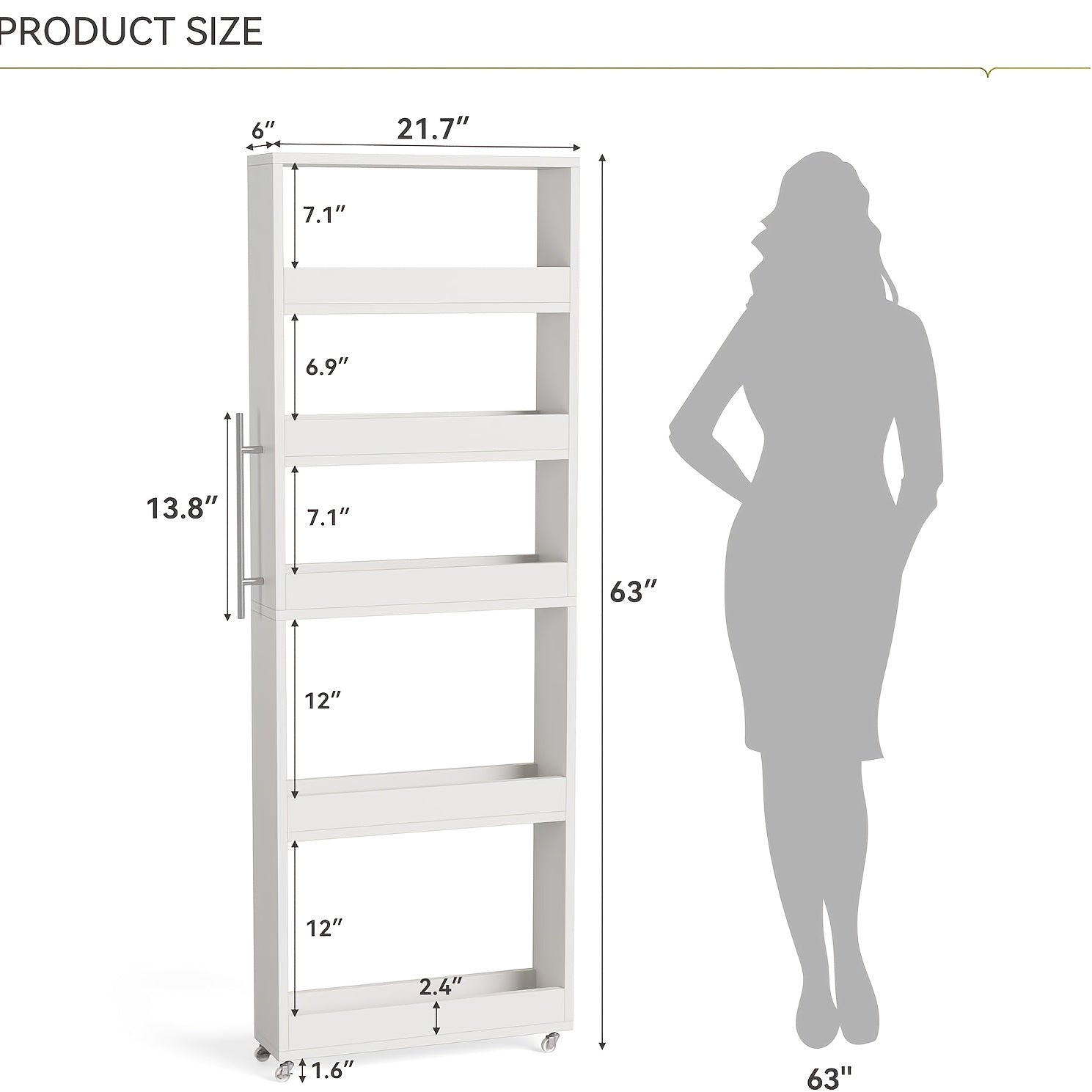 Easy-Access Adjustable Home Storage Rack – durable multi-purpose storage, Slim Storage Cart with 4-Tier Slide Out Shelves Rolling Narrow Utility Cart on Wheels, designed for American homes, daily convenience and practical gifting