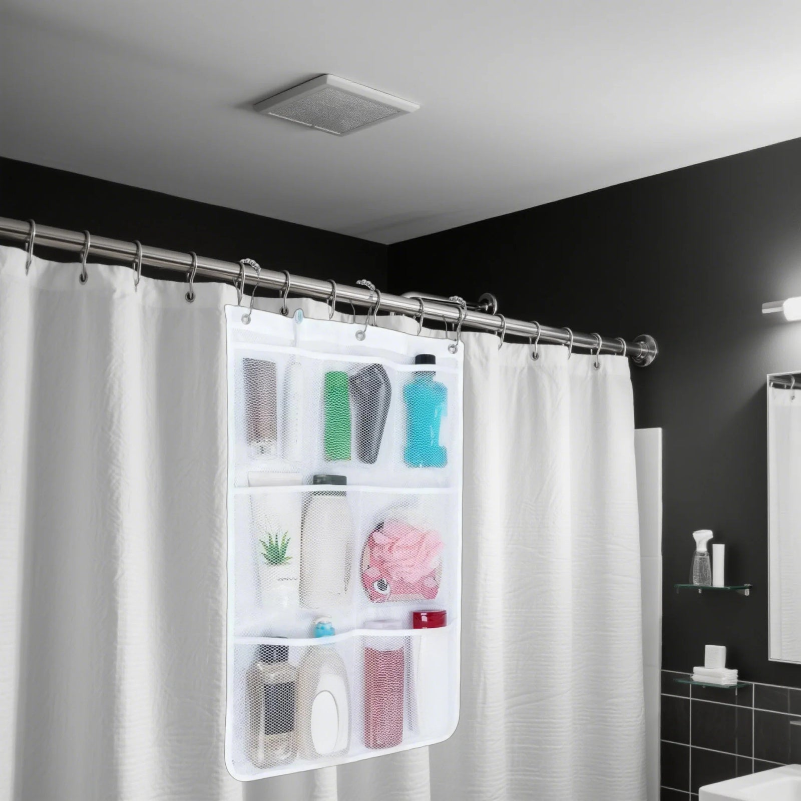 Easy-Access 1/2/3/4 Pack Home Storage Organizer – space-saving everyday organization, 7 Pocket Hanging Mesh Shower Caddy Quick-Dry Portable Bathroom Organizer for Soap Shampoo Cruise, designed for American homes, daily convenience and practical gifti