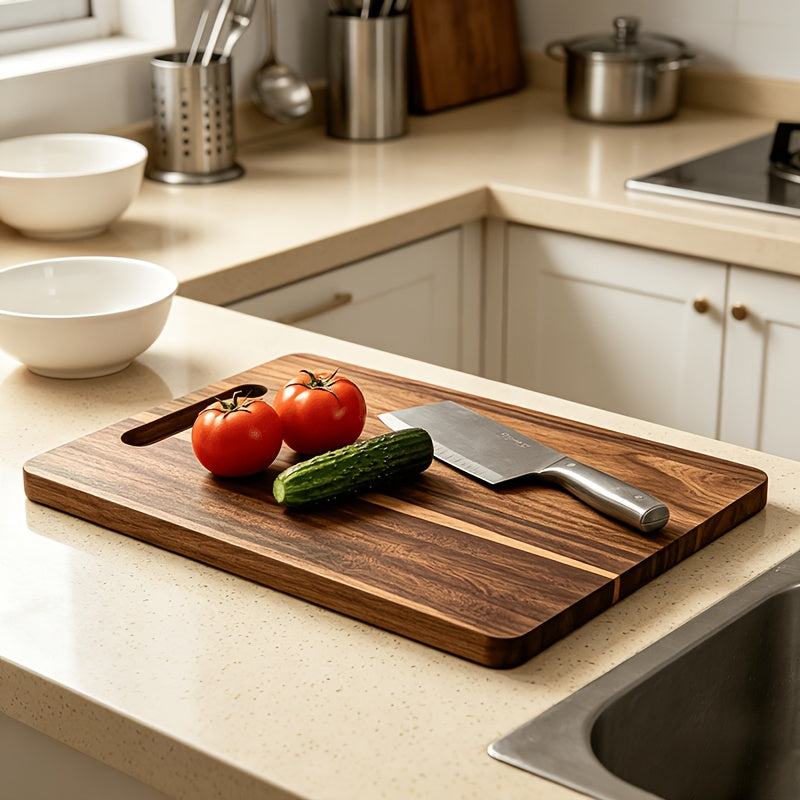 Bamboo Cutting Board - Double-sided Cutting Board, Vertical Kitchen Cutting Board, Kitchen Small Tool, 1/3pcs Set With Juice Trough, Suitable For Cutting Meat, Vegetables, Bread And Wooden Cutting Board