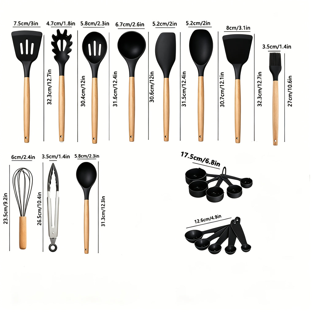 Kitchen Essential – [16pcs Kitchen Cooking Tool Set] 16pcs Are Super Cost-Effective, Complete, High Temperature Resistant, Non-Stick, Dishwasher Safe, Selected Kitchen Tools, Suitable For Ki