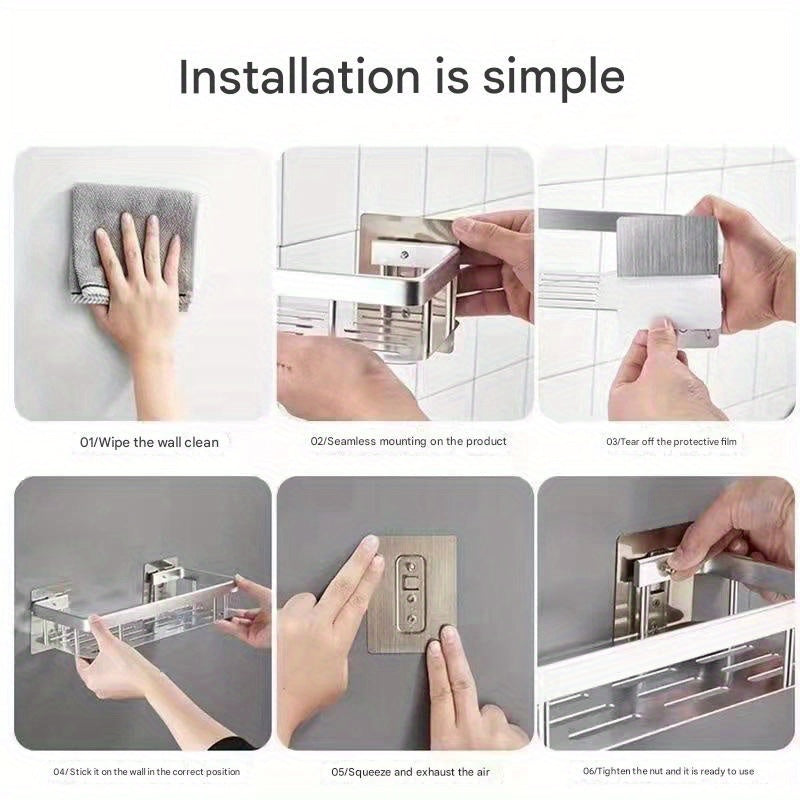 Great Value And Super Easy to Use - 2pcs Shelf Set, Portable Corner Hanging Organization Artifact, Bathroom And Toilet Storage, Very Stable, No Need to Drill Towel Bars, Punch-Free Shelf Sink Wall Storage Rack Kitchen Wall-Mounted Shelf
