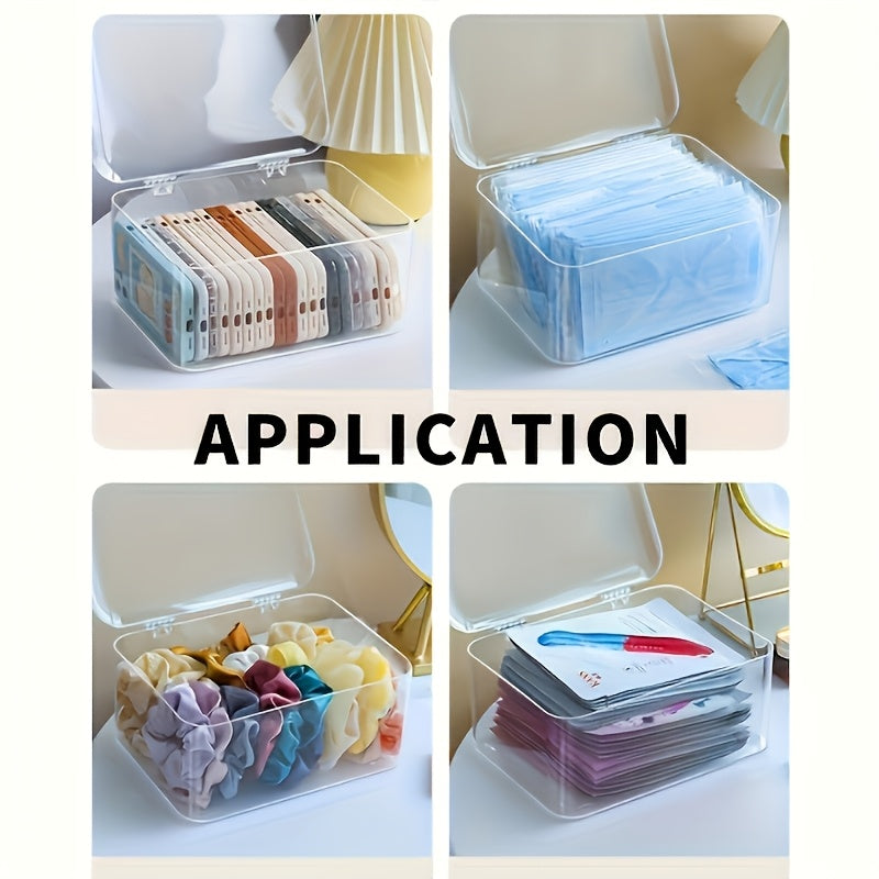 [Stackable Storage Boxes] Acrylic Stackable Storage Boxes, Bohemian Style Storage Boxes, Transparent, Suitable for Home, Office, School Supplies, Suitable for Dresser, Bathroom, Desktop, Home Organization Baskets, Boxes