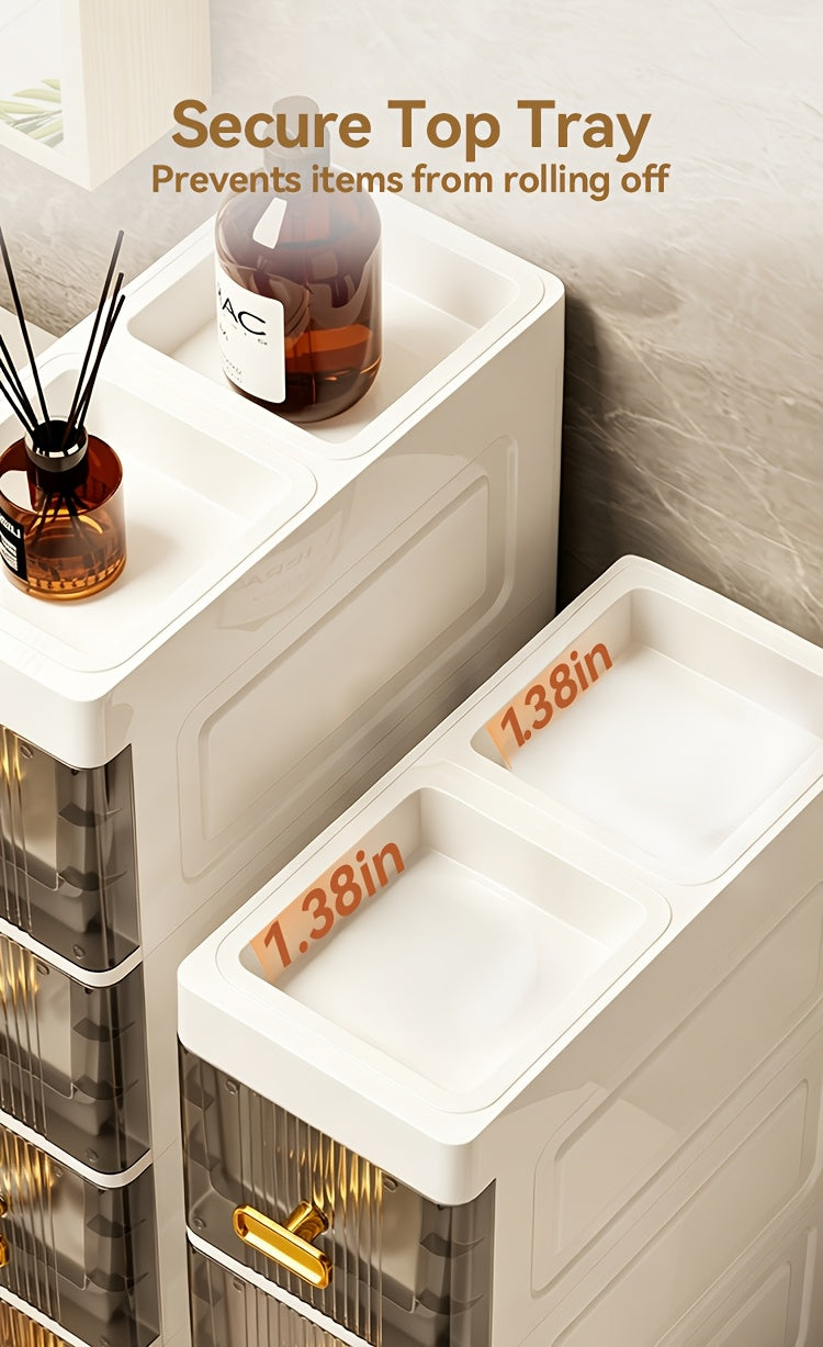 Compact Pull-Out Cabinet Organizer – smooth-access cabinet organization, Deluxe Slim Storage Cabinet with Drawers - Durable Waterproof PP Material Multi-Purpose Organizer with, designed for American homes, daily convenience and practical gifting