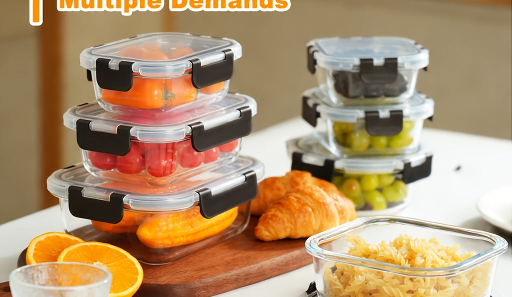 Versatile 24pcs Glass Meal Prep Container Set – leak-resistant reusable meal prep, 24pcs Glass Food Storage Containers with Lids Meal Prep Pantry Kitchen Storage Containers for, designed for American homes, daily convenience and practical gifting