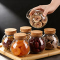 Easy-Access 6pcs Glass Spice Jar Set – clear reusable pantry storage, Set Of 6pcs 16 91oz Clear Glass Storage Canister Round Decorative Small Container Jar, designed for American homes, daily convenience and practical gifting