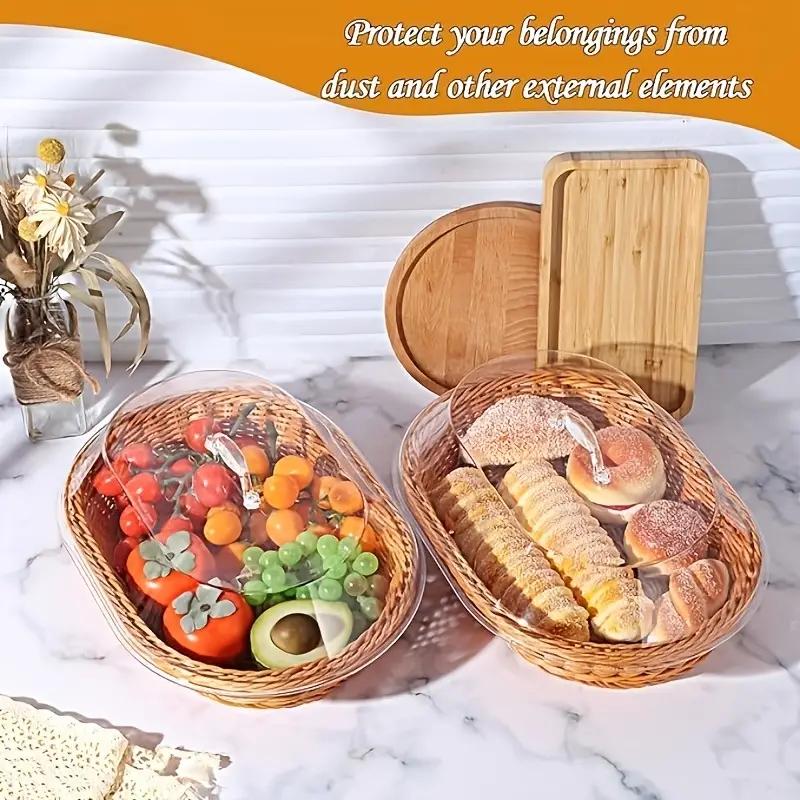 1pc Bread Basket - Durable Plastic Bread Basket, Washable Food Tray for Storing Desserts And Fruits - Ideal for Kitchen, Picnic And Home Display, Also a Perfect Storage Box for Pastries And Desserts