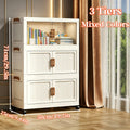 4/5/6 Layers Large-Capacity Stackable Lidded Storage Cabinet with Casters, Portable Foldable Plastic Wardrobe Organizer And Drawer Unit, Multifunctional Rolling Storage Box with Handles for Home Use, for in Living Rooms, Offices, Dormitories