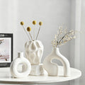 Kitchen Essential – Ceramic Vase Set 3 - Piece - Bohemian Farmhouse Style Decorative Vases Pampas Grass, Beige Vases Home Decor, Living Room, Kitchen, Bedroom, Entryway Mantel for Modern US