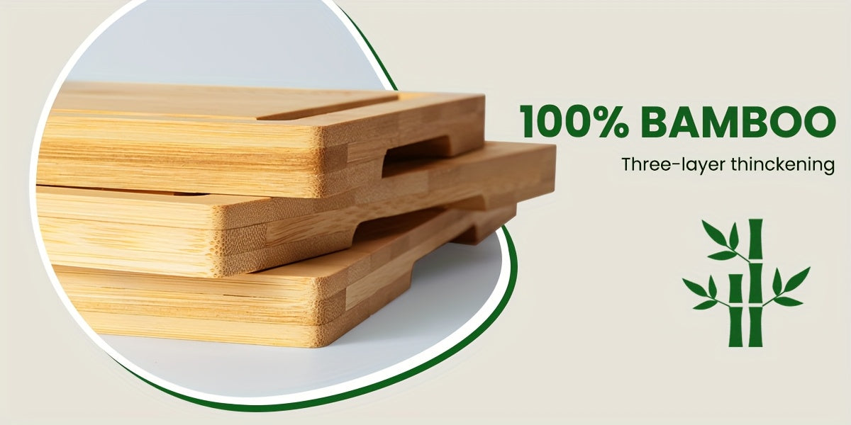 4pcs Oversized Bamboo Cutting Board, Equipped With Cutting Board Rack, Kitchen Gadgets, Juice Groove, Knife Friendly, Multifunctional Board, The Best Gift For Family, Friends And Relative. Memorial Day, Spring Essentials, Mother'S Day Gift