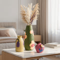Space-Saving 3pcs Ceramic Flower Vase – tabletop floral display and modern home decor, Vintage Ceramic Vase Minimalist Texture Stone Patterned White Flower Vase Decorative Vase, designed for American homes and practical gifting