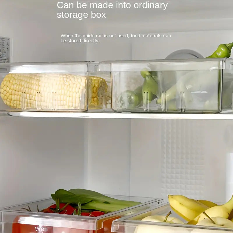 Heavy-Duty Stackable Storage Drawer – smooth-access cabinet organization, One Transparent Refrigerator Drawer Organizer Thickened Plastic Egg Storage Rack Suitable for Shelves Dividers, designed for American homes, daily convenience and practical gif
