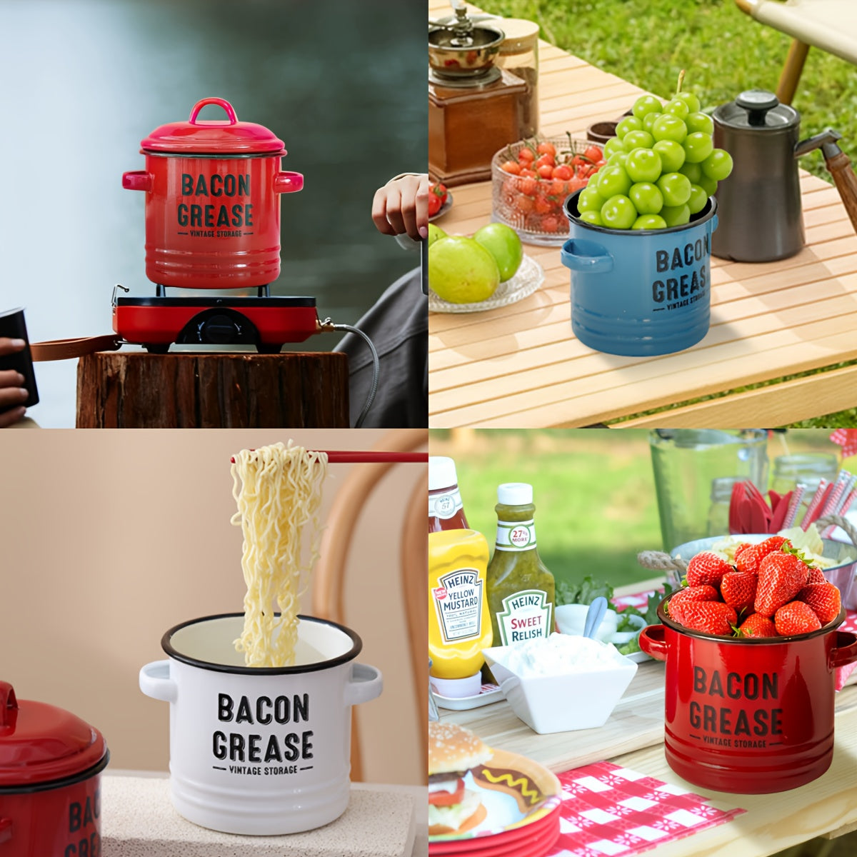 Versatile Reusable Drinkware Set – easy-access beverage storage, Outdoor Travel Kitchenware Enamel Oil Can Set Large-Capacity Condiment Can Oil Bottle Filter Food, designed for American homes, daily convenience and practical gifting