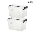 2/4/6pcs, 8/15 Quark Large Plastic Storage Box with Lid | Heavy-duty Bathroom Storage, Pressure-resistant, Sealed Transparent Storage Container with Lid | Essential Storage Item for Home And Dormitory, Suitable for Home/Garage And Other Uses
