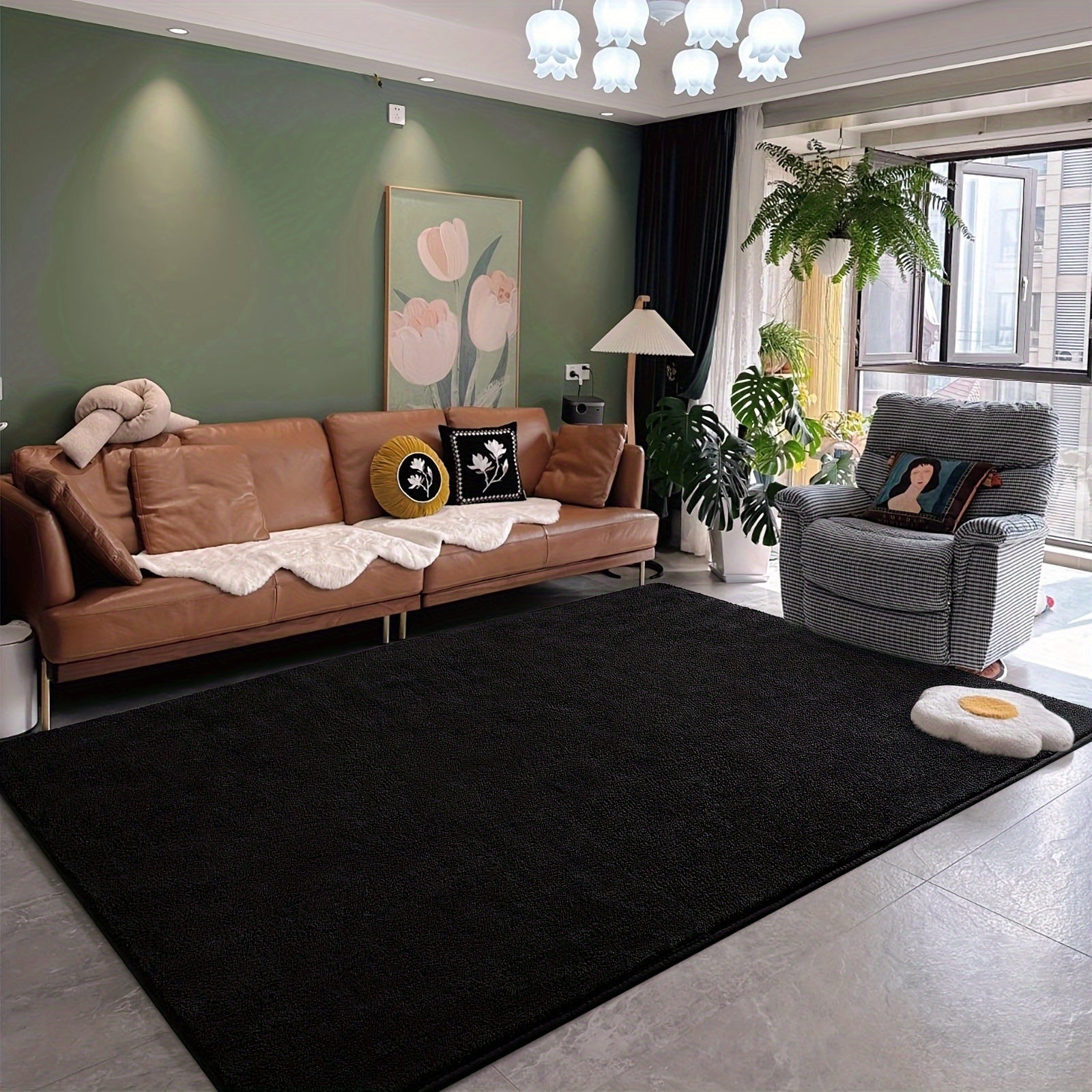 Area Rug – Large Plush Carpet Suitable for Living Room & Bedroom - Soft Fluffy Floor Mat with