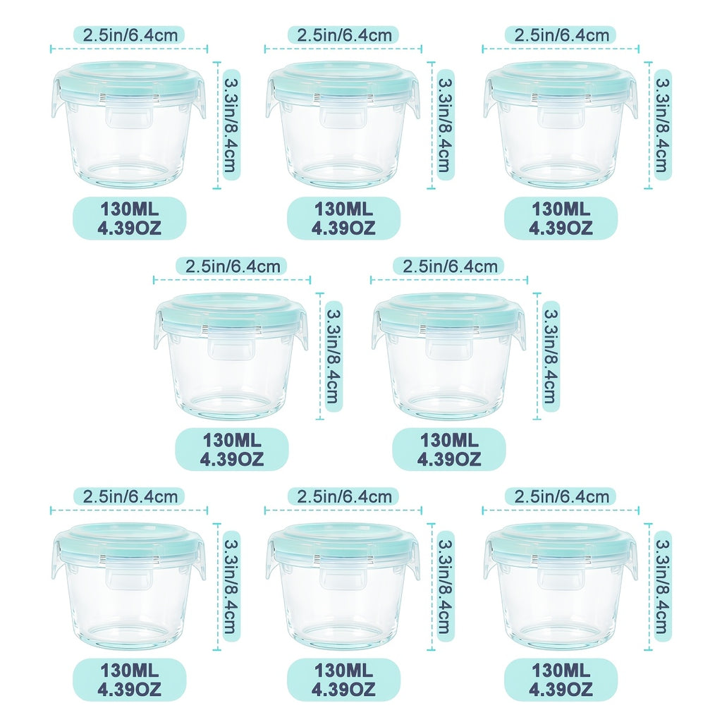 Heavy-Duty 16pcs Glass Meal Prep Container Set – leak-resistant reusable meal prep, 16pcs 8 Lids And 8 Containers Sealed Glass Food Storage Containers Lunch Boxes Microwave, designed for American homes, daily convenience and practical gifting