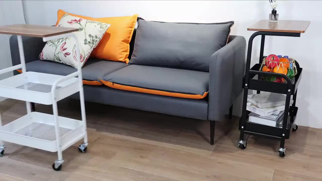 Three-Tier Rolling Cart, Detachable Storage Rack, Snack Storage Stand, Portable Wheels, Multi-Tier Cart - for Bedroom, Kitchen, Bathroom, Household Supplies, Kitchen Storage Cart