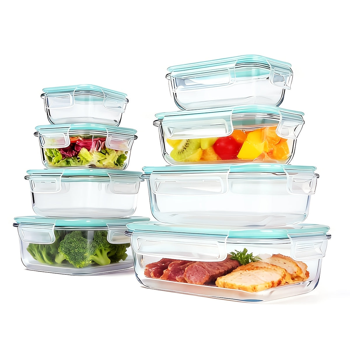 Food Storage Containers – Heavy-Duty 16pcs Glass Meal Prep Container Set – leak-resistant reusable meal prep