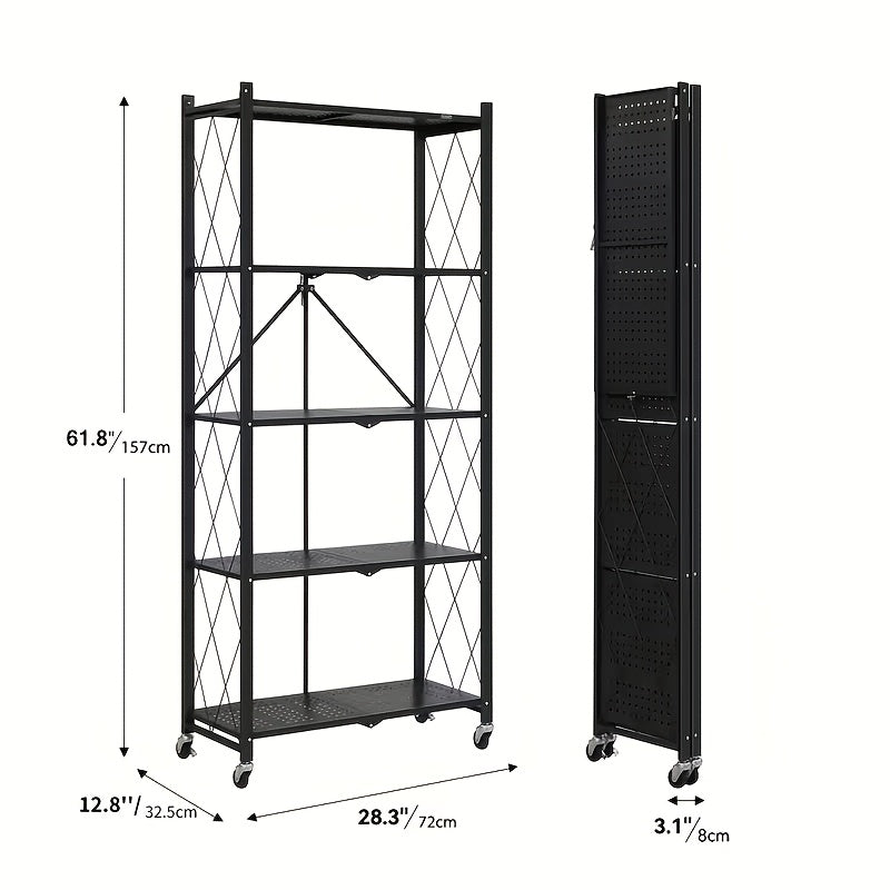 Storage Rack – 3 4 5-Tier Outdoor Storage Rack No Assembly Required Multi-Layer Storage Rack with