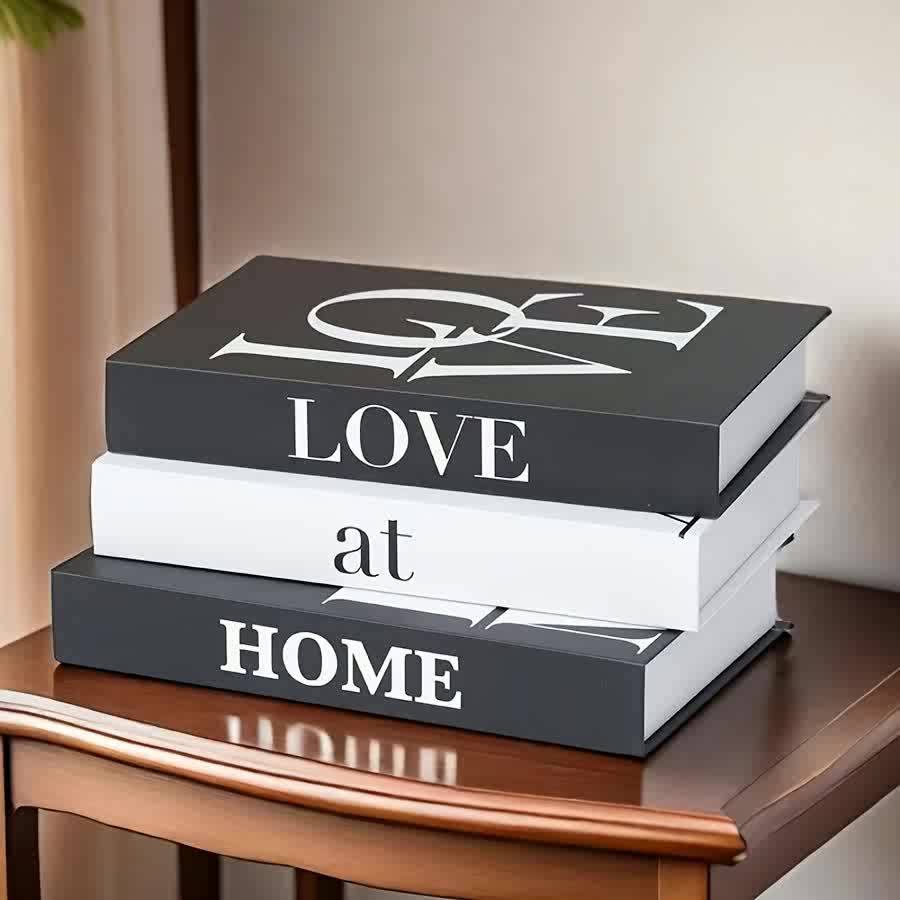 Easy-Access 3pcs Home Storage Organizer – space-saving everyday organization, 3pcs Nordic Style Book Decor Set for Coffee Table or Desk - Minimalist Fake, designed for American homes, daily convenience and practical gifting