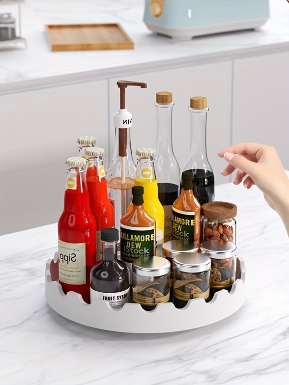 Kitchen Essential – [ Christmas, Thanksgiving, New Years Day ] 360° Rotation Large Lazy Susan Rotating Turntable Organizer - for Kitchen, Pantry, Cabinet, Dining Table, Fridge, Countertop, V