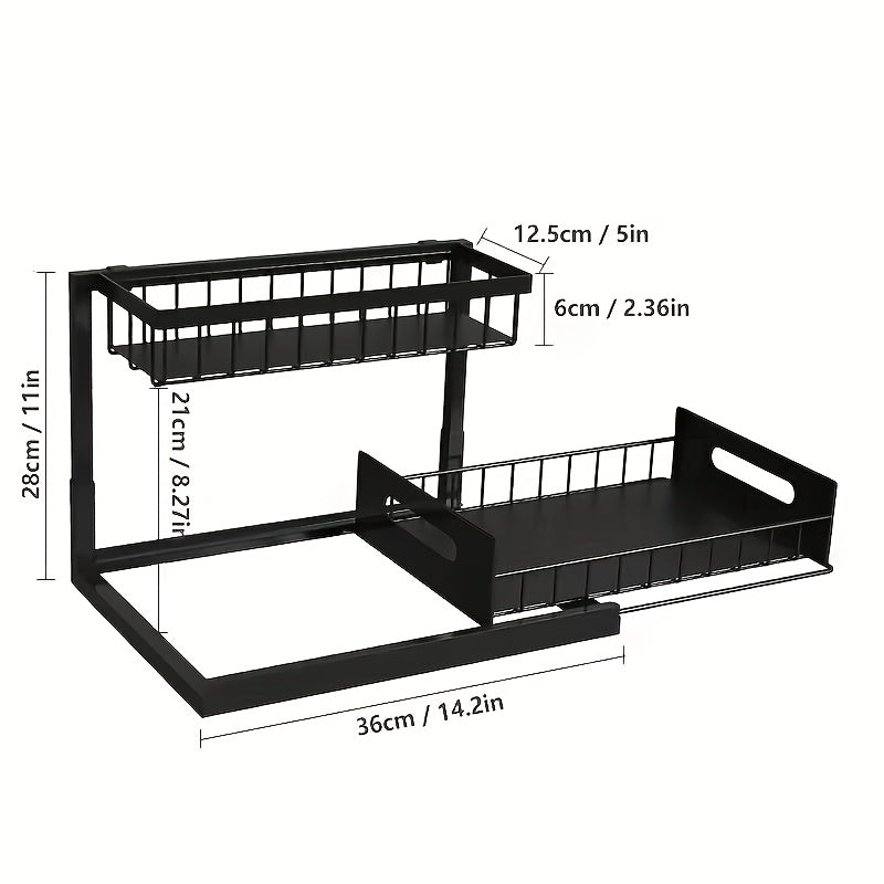 Easy-Access 1/2pcs Pull-Out Cabinet Organizer – smooth-access cabinet organization, 1 2pcs 2-Tier Under Sink Storage Organizer Pull-Out Organizers with Slide Out Shelf and, designed for American homes, daily convenience and practical gifting