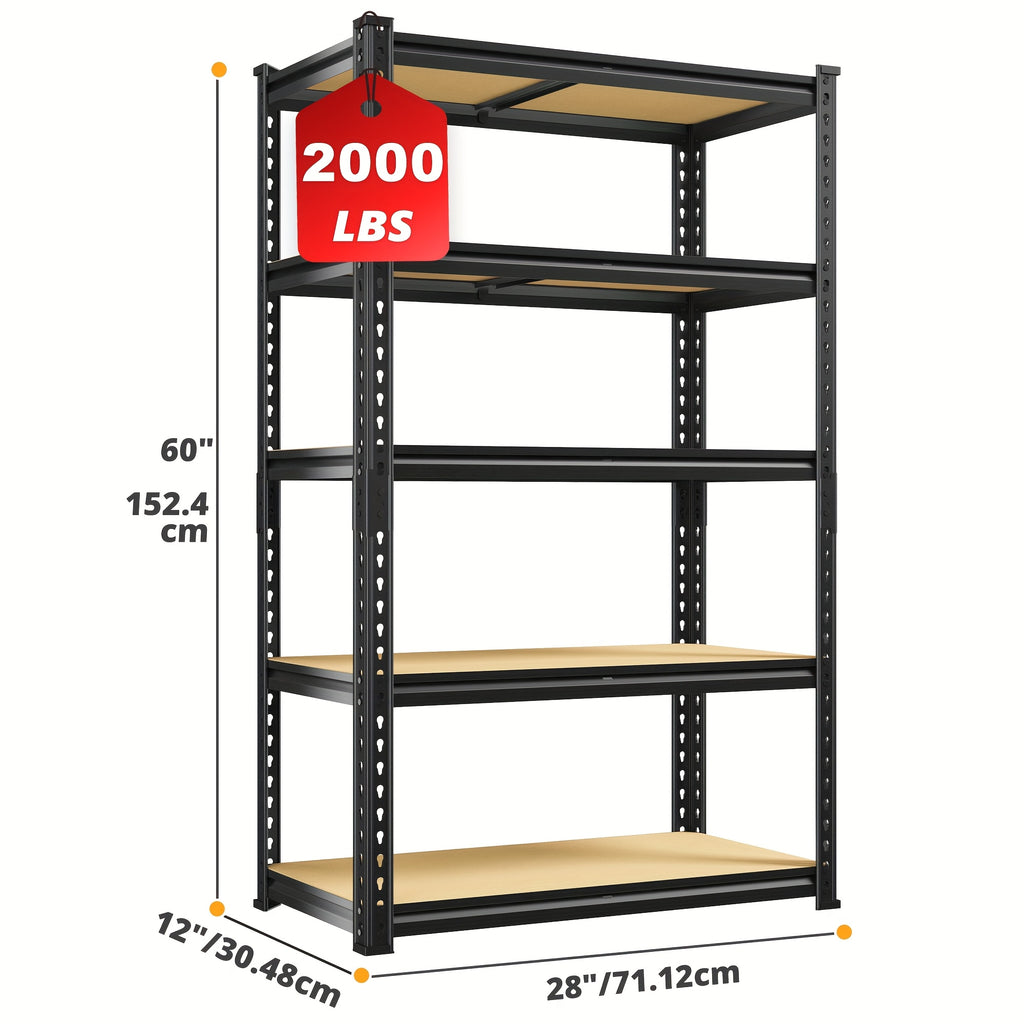 Space-Saving Adjustable Home Storage Rack – durable multi-purpose storage, Heavy-Duty Home Storage Shelf 60 H Five-Tier Storage Rack 2000LBS Capacity Adjustable Storage Shelf, designed for American homes, daily convenience and practical gifting